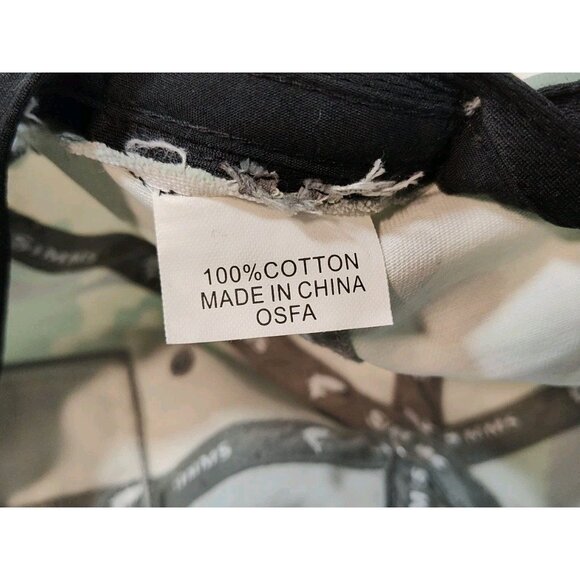 Simms Fishing Adjustable Strapback Hat Cap Green Blue Camo Embroidered Patch - Picture 8 of 8